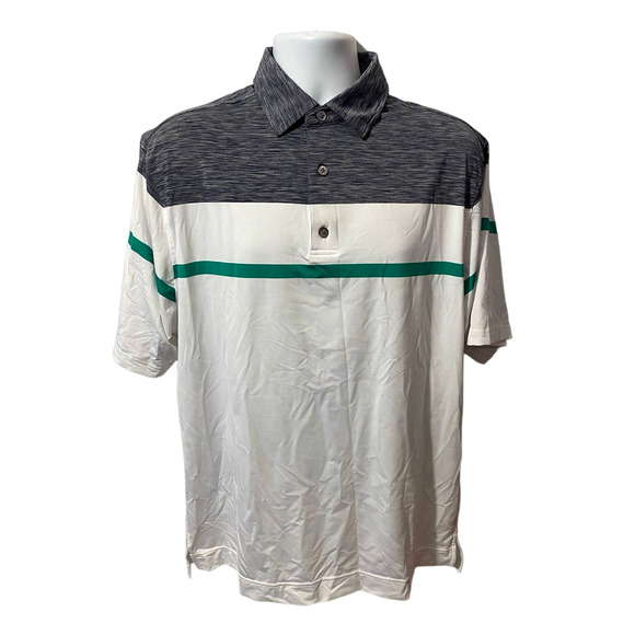 FootJoy FJ Polo Shirt Mens Large Gray Short Sleeve Performance Stretch Golf Logo - Picture 1 of 11